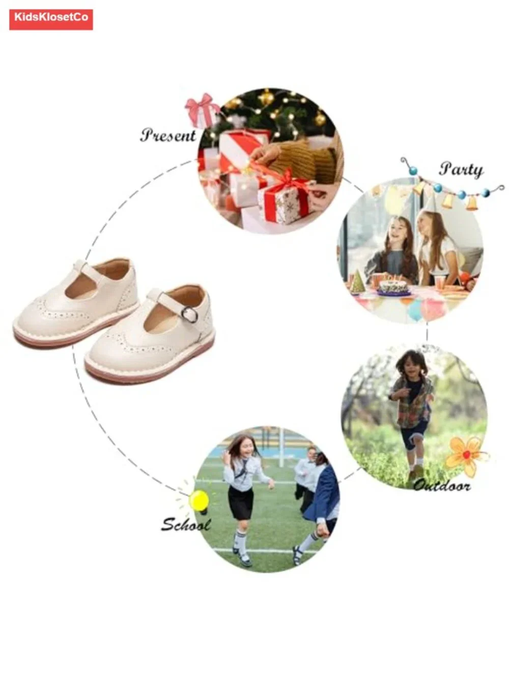 Toddler Girl Mary Jane Flats Dress Shoes Party School Ballet Flats